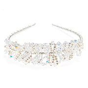 Handmade tiara with Swarovski stones and pearl details