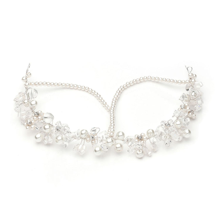 Handmade headband made with pearls and Swarovski stones