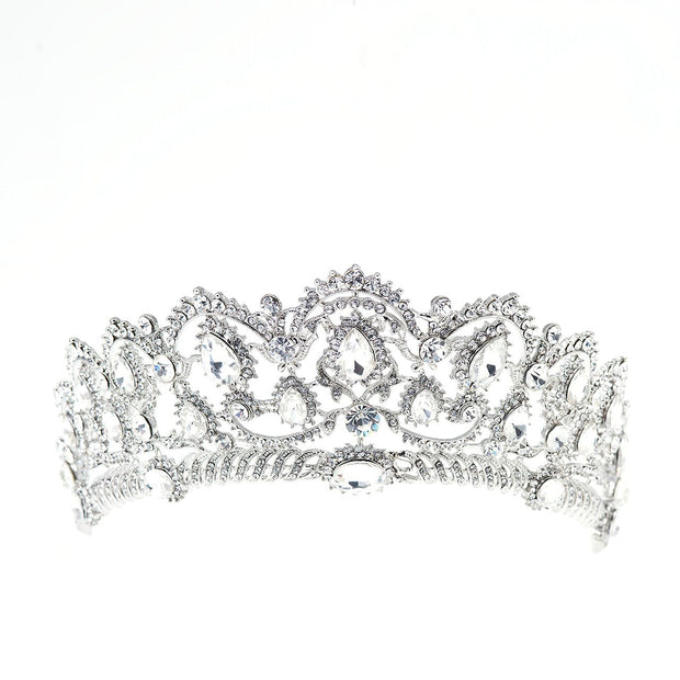 Crystal Tiara/Crown with deep oval coves